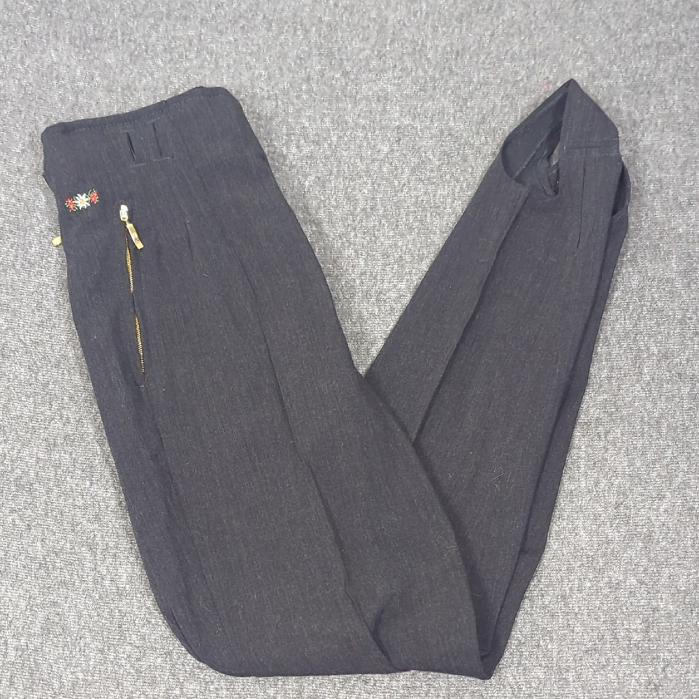 Postcard Stirrup Pants Women's 6 Gray Y2K 90s Embroidery‎